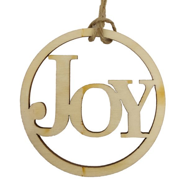 Χριστουγεννιάτικο Ξύλινο Στολίδι "JOY" (7cm)